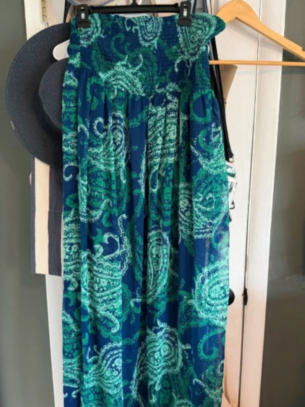 Old Navy Bohemian Paisley strapless Maxi dress - Teal & Navy XL